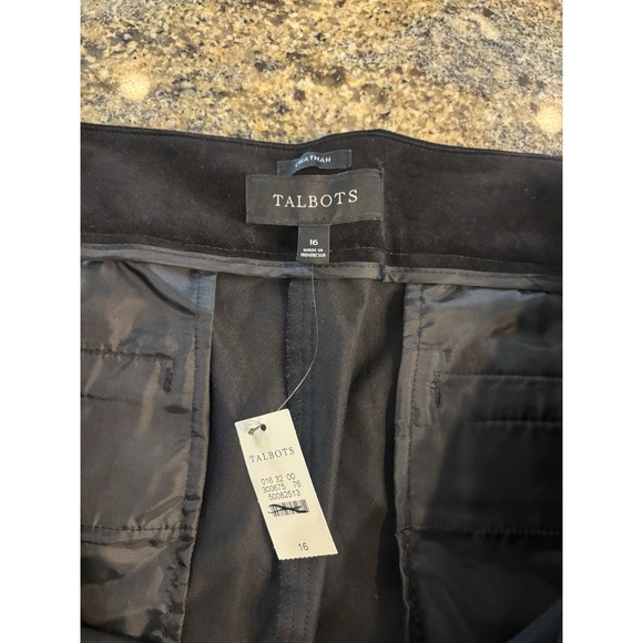 NWT Talbots Chatham Ankle Pants Velvet Black Side Zip Size 16 Holiday - Picture 4 of 8